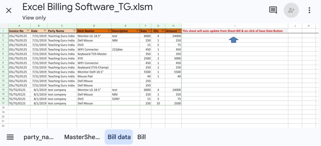 Excel billing software, Excel software, Excel tutorial, Free excel, free excel software Free Excel Billing Software Download