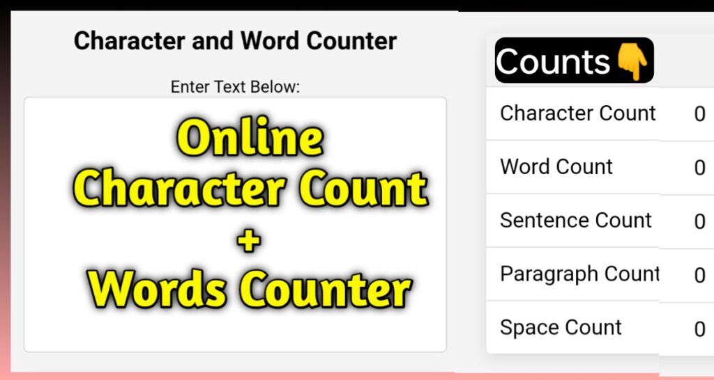 Calculators Character Count Online - Words Counter Online